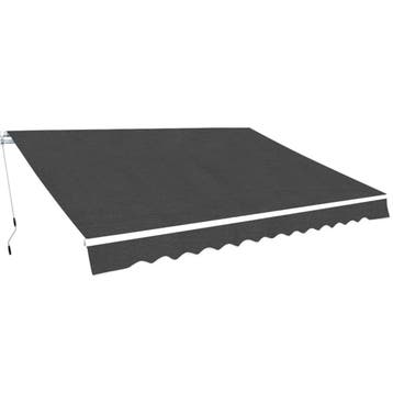 vidaXL Luifel handmatig uitschuifbaar 400 cm antraciet, Verzenden, Nieuw