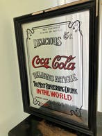 Coca-Cola - Spiegel - Reclamebord - Glas, Hout