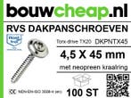 RVS Dakpanschroeven TX20 4,5 x 45mm, Verzenden, Nieuw