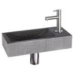 Fonteinset Differnz Ribble Natuursteen 38x18x8 cm Zwart Met, Ophalen of Verzenden, Nieuw, Overige typen