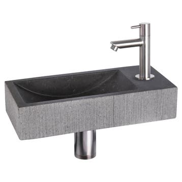Fonteinset Differnz Ribble Natuursteen 38x18x8 cm Zwart Met, Ophalen of Verzenden, Nieuw, Overige typen
