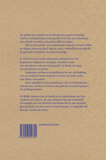 Heelal en stem 9789056552725 Claude van de Berge, Verzenden, Zo goed als nieuw, Claude van de Berge