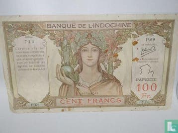 Tahiti 100 Francs 1939 - 1939, Postzegels en Munten, Bankbiljetten | Oceanië, Verzenden, Los biljet