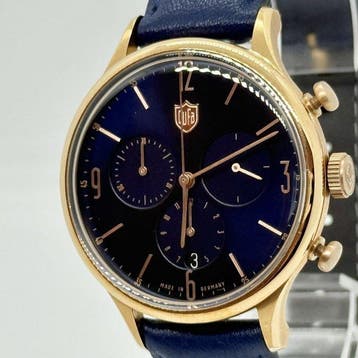 Dufa - DUFA (Deutsche Uhrenfabrik) Chronograph – Deep Blue, Nieuw