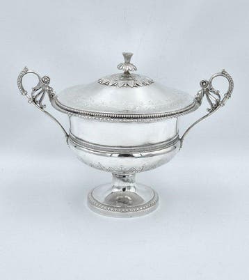 Suikerkom - .950 zilver - Elegante keizerlijke schoonheid, Antiek en Kunst