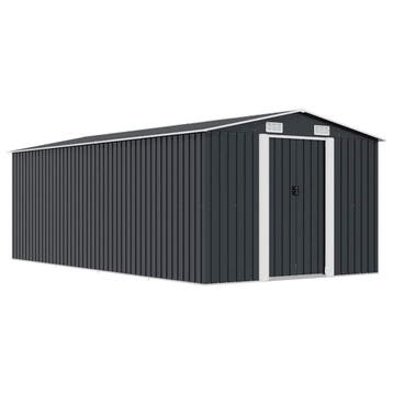 vidaXL Tuinschuur 257x489x181 cm metaal antracietkleurig, Tuin en Terras, Tuinhuizen, Verzenden, Nieuw