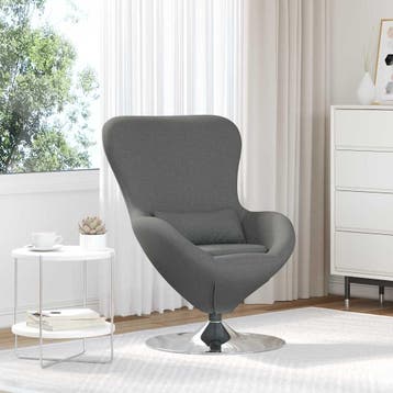 vidaXL Eivormige stoel Donkergrijs 63 x 73 x 90 cm Stof, Huis en Inrichting, Verzenden, Nieuw