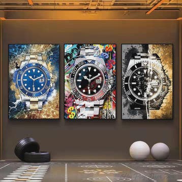 Luxe Horloge Canvas Schilderij - Pop Art Graffiti Muurdecora, Verzenden, Nieuw in verpakking