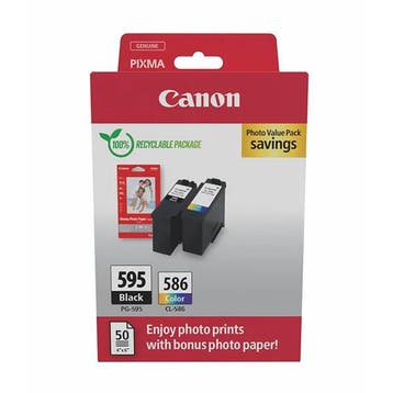 Canon PG-595 / CL-586 photo value pack Inktcartridge, Verzenden, Nieuw, Cartridge, Canon