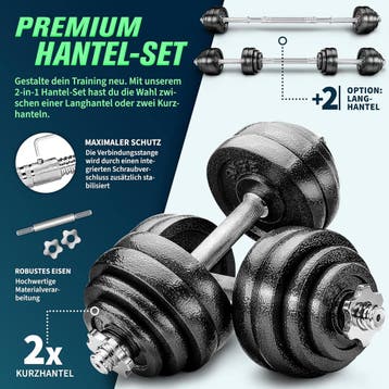 Dumbells set - Gewichten set - Halterset - Gietijzer - 40 kg, Verzenden, Zo goed als nieuw