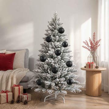 vidaXL Kerstbalset XL 9 st Zwart Dia. 15 cm Kunststof, Verzenden, Nieuw