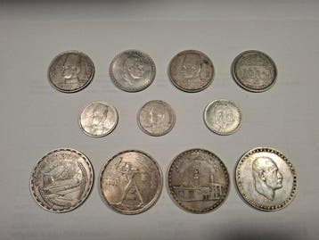 Egypte. 1356-1390 AH (1937-1970 AD) Lot of 11 coins, Postzegels en Munten