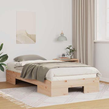 vidaXL Bedframe Bruin 90 x 200 cm, Eenpersoons, Bruin, Verzenden, Nieuw