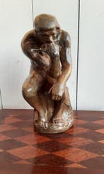Figuur - P. Chenet - de denker - 24,5 cm - Brons