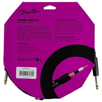 Boston GCRB-30 Prime Series woven jacket instrumentkabel, Ophalen of Verzenden, Nieuw