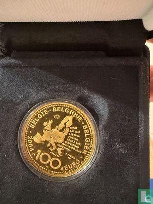 België 100 euro 2004 (PROOF) EU enlargement, Verzenden, Losse munt, Zilver