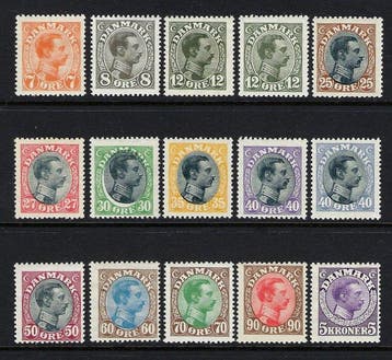 Denemarken 1919/20 - Christian X-zegelset - N. 105/116, Postzegels en Munten, Gestempeld