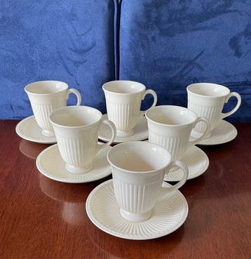 Wedgwood - Koffie- en theeservies (12) - Edme - Aardewerk -