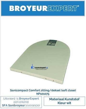 NP101075 Sanibroyeur Sanicompact Comfort zitting kunststof, Doe-het-zelf en Verbouw, Sanitair, Ophalen of Verzenden, Nieuw, Toilet