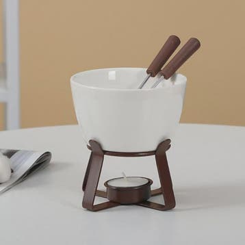 Fondue set met keramische pot (300ml) voor chocolade, kaas e, Verzenden, Nieuw