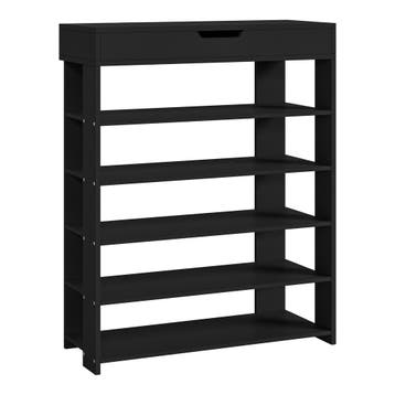 Schoenenrek Boppeelo 94x75x30 cm zwart [en.casa], Huis en Inrichting, Kasten | Schoenenkasten, Verzenden, Nieuw