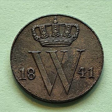 Nederland. Willem II. 1/2 Cent 1841 (Zonder minimumprijs)