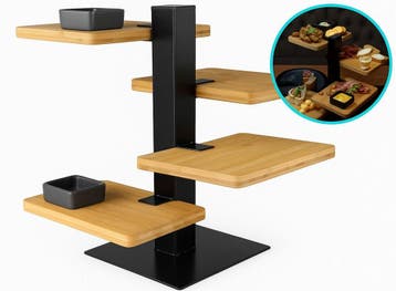 Gusta Serveertoren - 4 bamboe planken, Ophalen of Verzenden, Zo goed als nieuw
