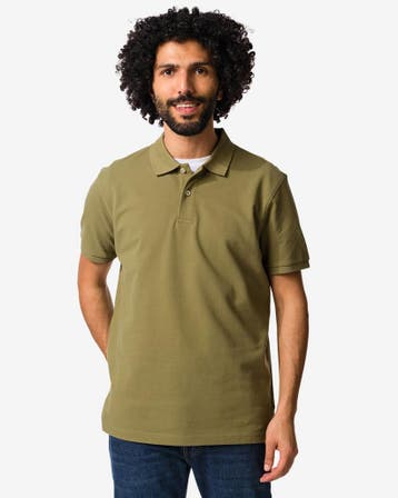 HEMA Herenpolo Denton regular fit piqué middengroen van sale, Verzenden, Nieuw