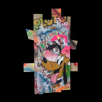 Vincent STREIFF - Le Chien Fidèle – Tableau Pop Art sur bois