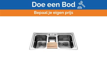 Bieden: Alpex inox 50/98 2V1B-E double sink 900 mm, Ophalen of Verzenden, Nieuw