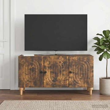 vidaXL TV-kast 99 x 34,5 x 50 cm Gerookt eiken Bewerkt hout, Minder dan 50 cm, Verzenden, Nieuw, Minder dan 100 cm