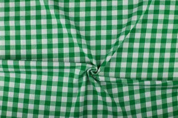 Brabants bont stof groen wit geruit - 18mm geruit, 120 cm of meer, Ophalen of Verzenden, Katoen, Groen