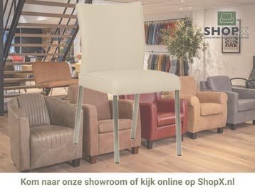 Leren eetkamerstoel Basic - Toledo Betulla (crème) - Poten, Huis en Inrichting, Overige kleuren, Nieuw, Leer, Ophalen of Verzenden