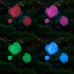 Gardlov solar rozenlamp – LED tuinverlichting met 3 bloem., Ophalen of Verzenden, Nieuw