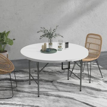 Outsunny Ronde Klaptafel Ø122 cm voor 6 Personen - Duurzaam, Verzenden, Nieuw