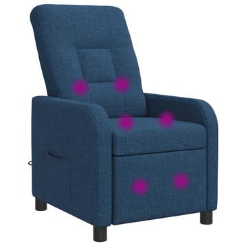 vidaXL Massage Recliner Blauw Stof, Verzenden, Nieuw