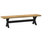 Eetbank NOAIN X-vormige poten 180x40x45 cm massief hout, Verzenden, Nieuw