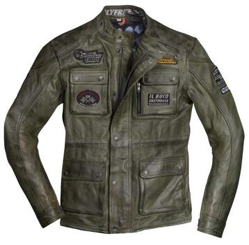 HolyFreedom Quattro Evolution Groen Leren Motorjas, Jas | leer, HolyFreedom, Nieuw met kaartje, Heren