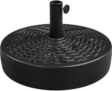 2dekans | Yaheetech parasolvoet in rotanlook, vulbaar met, Tuin en Terras, Ophalen of Verzenden, Zo goed als nieuw