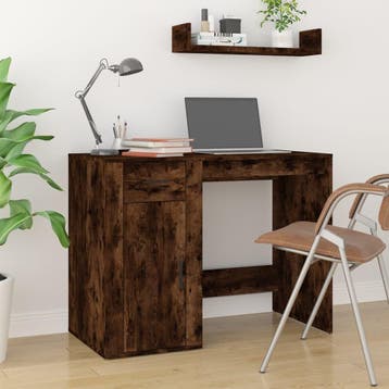 vidaXL Bureau 100x49x75 cm bewerkt hout gerookt eikenkleurig, Verzenden, Nieuw