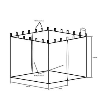 Insectennet 300 x 300 x 200 - Partytent - Zwart, Ophalen of Verzenden, Nieuw