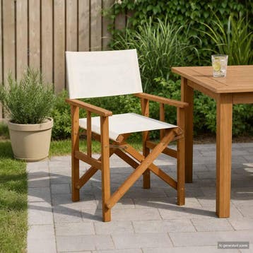 vidaXL Regisseursstoel massief acaciahout, Tuin en Terras, Tuinstoelen, Verzenden, Nieuw, Hout