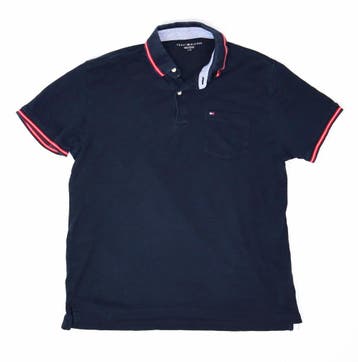 Tommy Hilfiger heren polo donkerblauw maat L, Verzenden, Gedragen
