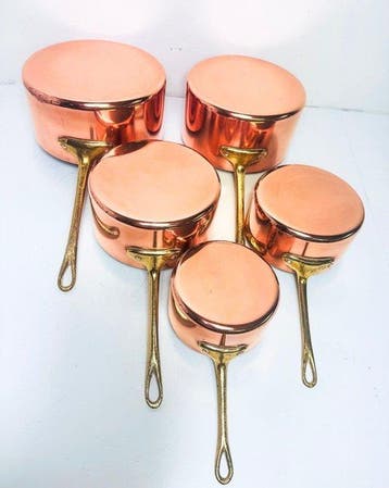 France - Kookpottenset - Koper, Messing