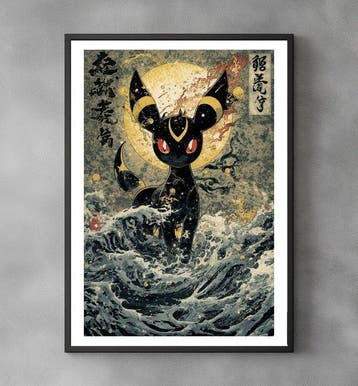 Sato Hageshi - Moonlit Umbreon – Pokemon - Pop Art - Signed, Nieuw