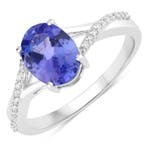 Ring - 14 karaat Witgoud - 1.52ct. tw. Tanzaniet - Diamant -, Nieuw