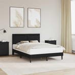vidaXL Bedframe met LED-stripverlichting Zwart 120 x 190 cm, Verzenden, Nieuw, Zwart, Overige materialen