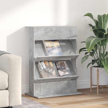 vidaXL Tijdschrift Rek Beton Grijs 70 x 41 x 96 cm Bewerkt, Verzenden, Nieuw