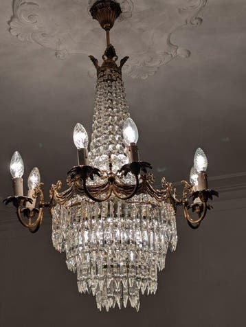 Kroonluchter - Kristal - Impero 14 lampen, Antiek en Kunst