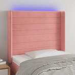 vidaXL Hoofdbord LED 103x16x118/128 cm fluweel roze, Verzenden, Nieuw, Stof